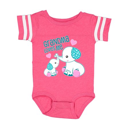 

Inktastic Grandma Loves Me-cute elephants Gift Baby Boy or Baby Girl Bodysuit