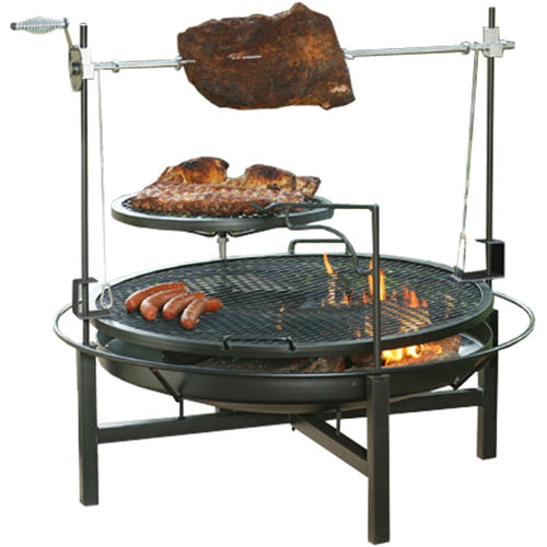 36" Round Rock Fire Pit & Grill