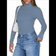 thumbnail image 3 of Camisetas de Larga para Mujer, Ropa Interior Térmica Básica de Otoño, Ropa de Invierno Azul Real XXXL, 3 of 10