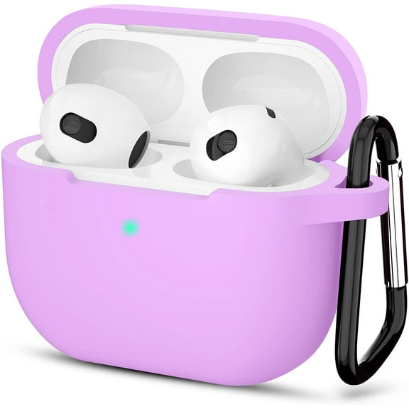 AirPods 3 Case, Protective Silicone Cover for AirPods 3rd Generation Case 2021, Wireless Charging - Light Purple