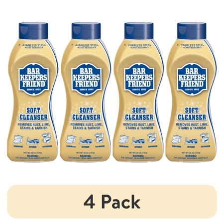 (4 pack) Bar Keepers Friend Soft Cleanser, 26 oz Squeeze Bottle, Citrus, 6/Carton