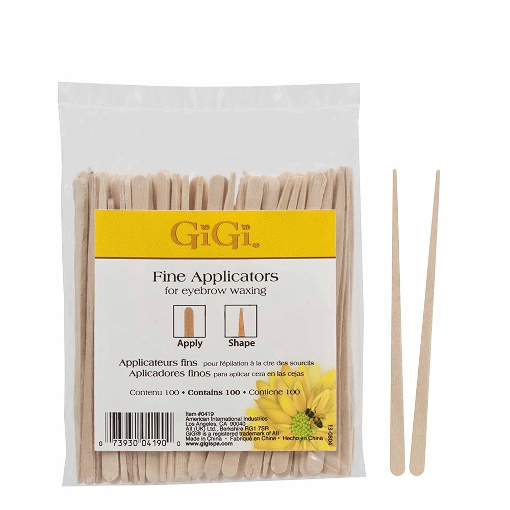 GiGi Fine Applicators For Eyebrow Waxing, 100 Pieces