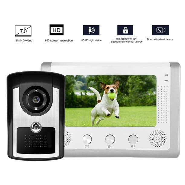 Puerta De 7 Pulgadas Con Cable, Videoportero Impermeable, Timbre, Cámara IR, Monitor, Teléfono De Puerta