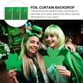 thumbnail image 2 of 3Pcs Festival Party Backdrops Green Tinsel Foil Fringe Curtain Background, 2 of 5