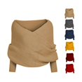 thumbnail image 1 of wonima44 Knitted Scarf with Sleeves for Women,Knitted Sweater Scarf with Sleeves,Fall Winter Warm Scarf Wrap Shawl Scarves, 1 of 1