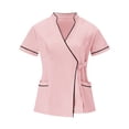 thumbnail image 4 of Stretchy Scrubs for Women Uniforms Set of Top & Pants Pink M, 4 of 9