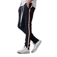 thumbnail image 3 of Ma Croix Mens Track Pants Tricolor Striped Skinny Fit Stretch Elastic Slim Trouser, 3 of 6