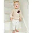 thumbnail image 3 of BemeyourBBs Toddler Baby Football Sweater Crew Neck Long Sleeve Chunky Knit Tops, 3 of 8