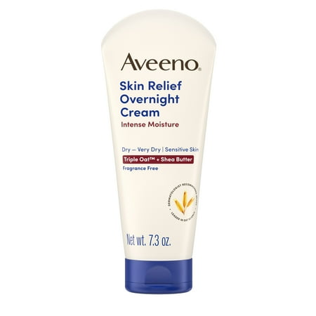 Aveeno Skin Relief Overnight Intense Moisture Cream, Unscented, 7.3 oz