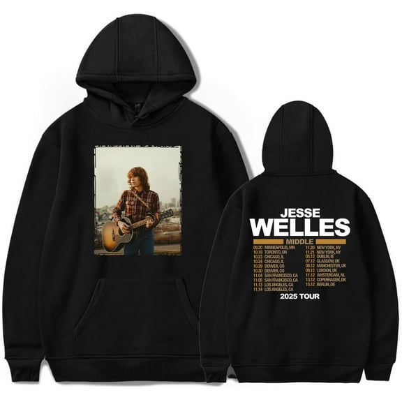 Jesse Welles Middle Tour 2025 Merch Hoodies Women Men Casual Long Sleeve Sweatshirt Fashion Clothes