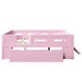 thumbnail image 5 of Euroco Wood Full Size Platform Bed with Guardrails and Drawers, Pink, 5 of 12