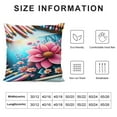 thumbnail image 5 of Leisuo  Flower Throw Pillow Cushion Cover, Hibiscus Flower in Pastel Abstract Colorful Romantic Petal Pattern Artwork Print, Decorative Square Accent Pillow Case, Pink Tones, 5 of 5