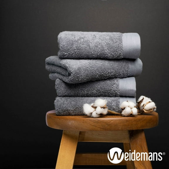 Premium 100% Cotton Towel Set of 4 Hand Towels 18" x 30" | 4 Ultra Soft and Highly Absorbent Hand Towels for Bathroom, Gym, Hotel, Spa, Machine Washable | Color: Dark Gray