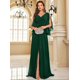thumbnail image 1 of XUIBOL-Vestidos de gasa de manga larga para mujer, ropa de noche verde, Sexy, con abertura alta, espalda en V, Formal, para fiesta de boda, 1 of 5