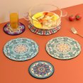 thumbnail image 3 of YIXIGGC Mandala Drink Coasters with Holder Set Ceramic Boho Coaster for Drinks Absorbent Black Holder Coasters for Coffee DYF329-4724, 3 of 5