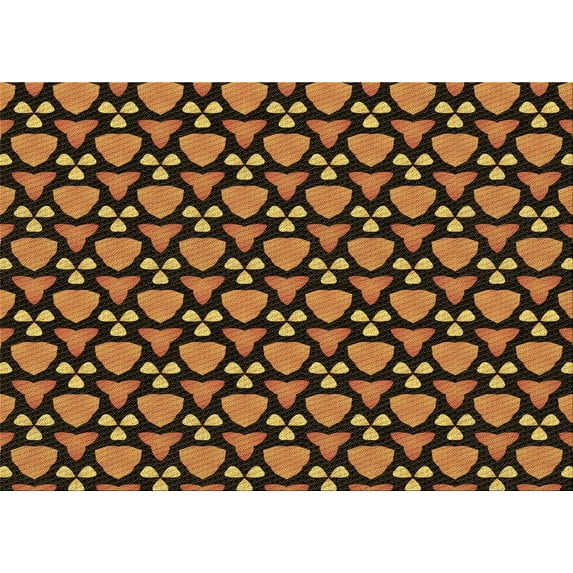 Ahgly Company Indoor Rectangle Patterned Carrot Orange Area Rugs, 3' x 5'