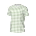 thumbnail image 6 of Wukai Green Checkboard Print Men's Short-Sleeved Mesh T-Shirt,Quick-Dry Short Sleeve Workout T-Shirt-X-Small, 6 of 8