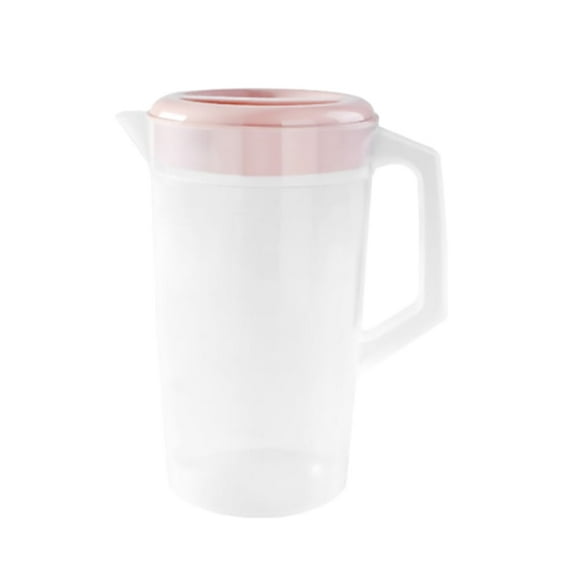 Large Capacity Beverage Storage Container Heat Resistant Cold Water Jug Juice Pitcher Household Teapot Kettle with Lid (Pink)