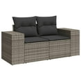 thumbnail image 6 of vidaXL Garden Sofa Set Grey PE rattan, Powder-coated steel, Tempered glass, 6 of 6