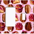 thumbnail image 2 of Metal Light Switch Wall Plate Outlet Cover (Coffee Mocha Candy Bean Toffee Swirl Pink Heart - Single Rocker Single Toggle), 2 of 2