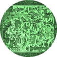 thumbnail image 1 of Ahgly Company Indoor Round Animal Emerald Green Traditional Area Rugs, 6' Round, 1 of 4