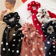 thumbnail image 4 of Ensemble de 5 Pcs Foulard et Chouchou pour Cheveux 2 en 1 à Pois Chouchou pour Cheveux Foulard pour Cheveux Cravate, 4 of 10
