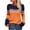 Orange, variant on Danhjin Women's Striped Sweaters Color Block Casual Print Tops Long Sleeve Crew Neck Pullover Fall Winter Fashion Comfy Soft Shirts Loungewear Outdoor Knitwear Blouses