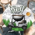 thumbnail image 2 of Golf Round Tablecloth, Fitted Table Cover with Elastic for 36"-44" Round Tables, Green Forest Tree Balls Clubs Sports Cartoon Table Cloth Outdoor Indoor Dinning Party Waterproof Tablecloths, 2 of 7