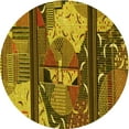 thumbnail image 1 of Ahgly Company Machine Washable Indoor Round Transitional Red Brown Area Rugs, 7' Round, 1 of 7