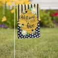thumbnail image 2 of Welcome to our Hive Stripes and Dots Garden Burlap Flag, 2 of 2