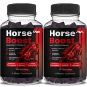 (2 Pack) Horse Boost Performance Gummies, HorseBoost Advanced Daily Energy and Overall Health Support Supplement (2 Month Supply)