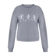 thumbnail image 1 of Women Crewneck Pullover Sweatshirt Solid Sweater Lightweight Hedging Printed Loose Round Neck Ladies para Winter Autumn - Gris M Macarena Sudadera de Crewneck, 1 of 8