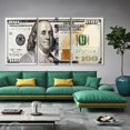 thumbnail image 3 of Hieng Dollar Money Canvas Wall Art Decor Vintage 100 Dollar Bill Motivational Poster Painting for Home Decor and Office Living Room Artwork Unframed, 3 of 6
