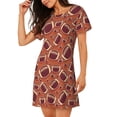 thumbnail image 2 of Logiee American Football1 Print Nightgowns for Women,Soft Short-Sleeved Lightweight Sleepwear, Loose Sleepshirts, 2 of 6