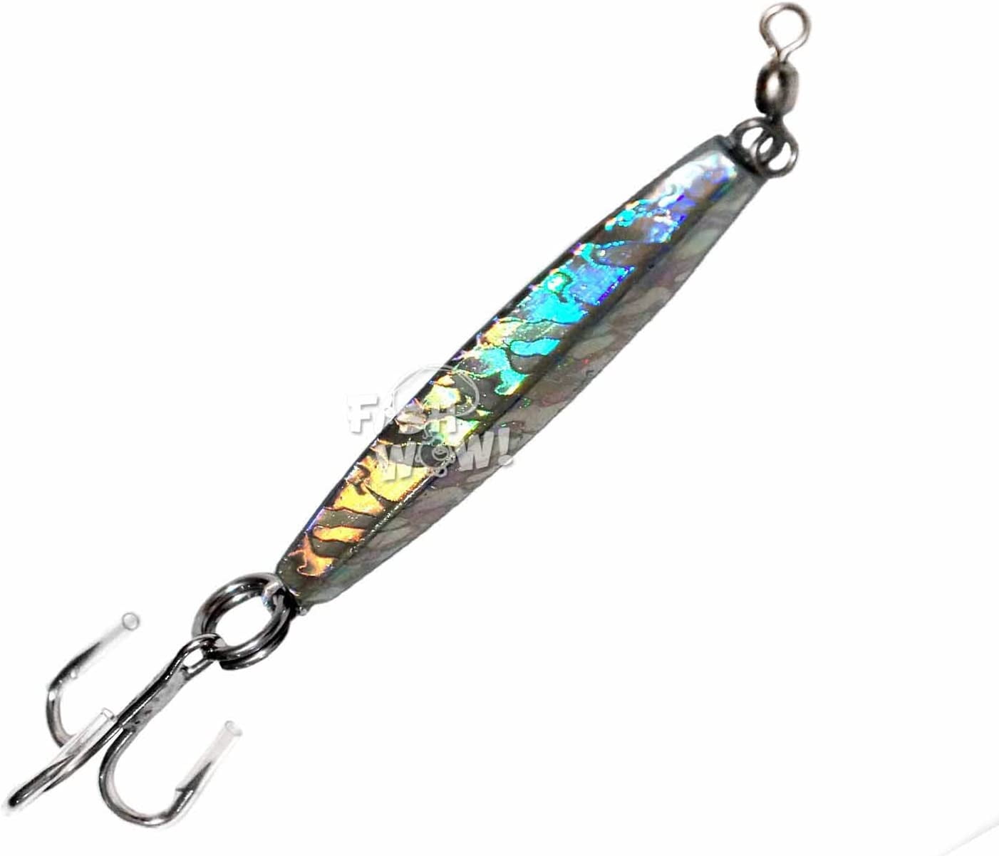 5pcs Fish WOW!® 2oz Diamond Jig Mylar Holographic Laser jigs with a Treble Hook