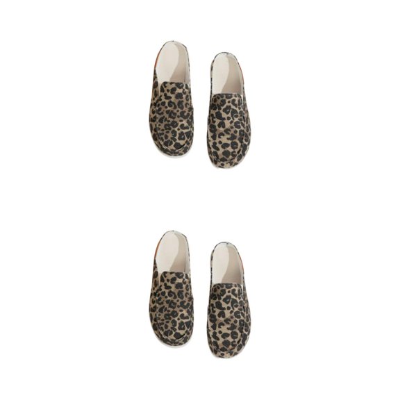 Zuecos suaves y agradables para la piel Qarigey estampado Leopardo 38.1 2 piezas