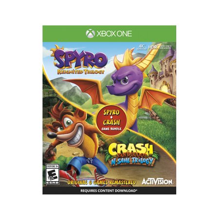 Crash N. Sane Trilogy + Spyro Ignited Bundle, Activision, Xbox One, 047875883154