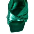 thumbnail image 4 of FSJ Women Open Square Toe Bow Mules Platform Slip on Chunky High Heels Elegant Dress Party Heeled Slides Size 9.5 Green, 4 of 4