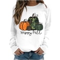 thumbnail image 5 of SOOMLON Womens Halloween Costumes Gothic Clothing Halloween Women Long Sleeve Pumpkin Skeleton Sweatshirt Crewneck Pumpkin Top Witchy Clothes Pumpkin Witch T-Shirt White L, 5 of 9