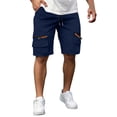 thumbnail image 6 of Xdegoge Workout Cargo Shorts for Men Lightweight Quick Dry Athletic Running Shorts Elastic Waist Drawstring Zipper Pockets for Gym Training Hiking Outdoor Summer Casual, 6 of 7