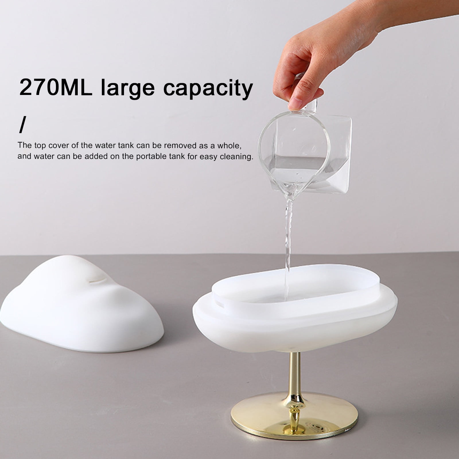 COM1950s Aromatherapy Humidifier and Essential Oil Diffuser,270Ml Usb Portable Ultrasonic Cool Mist with 7 Color Changing Night Light,Quiet Air Humidifier for Bedroom Office Home,White