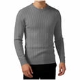 thumbnail image 2 of Smsaxvxz Men's Knit Sweater Slim Fit Crew Neck Long Sleeve Lightweight Pullover Tops Casual Fall Winter Clothing 2026 Dark Gray L, 2 of 6