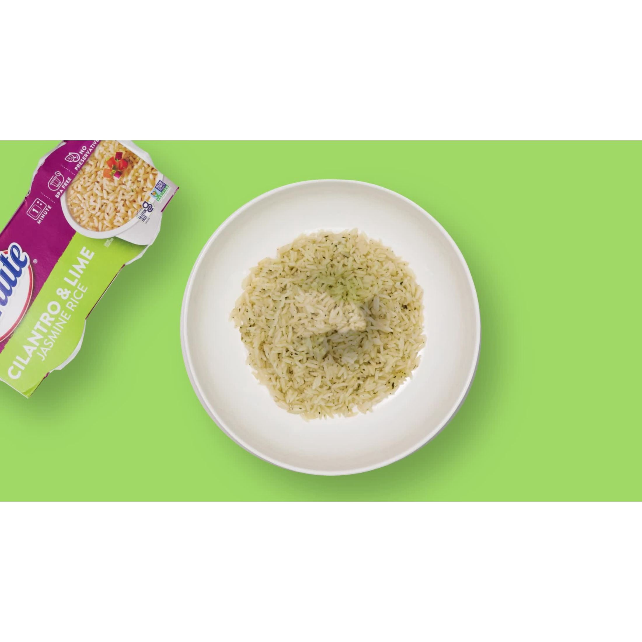 (4 pack) Minute Ready-to-Eat Cilantro and Lime Jasmine Rice, Microwaveable Rice Cups, 4.4 oz, 2 Count