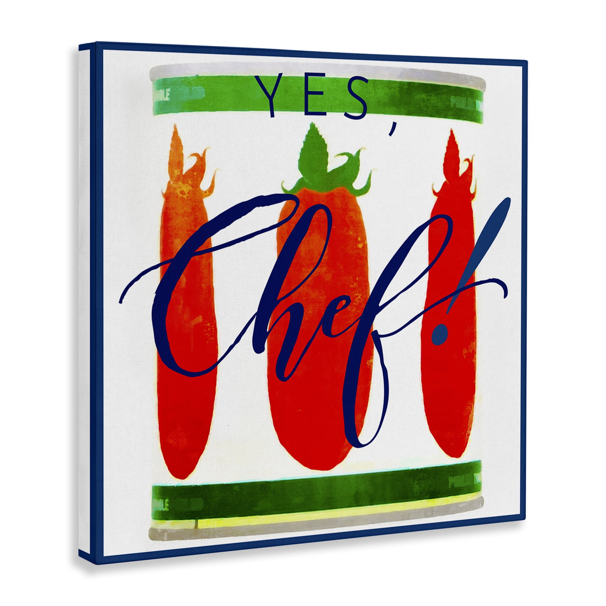 Stupell Industries Yes Chef Canned Goods Food & Beverage Painting Wrapped Canvas Art Print Wall Art, 17 x 17