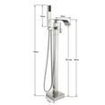 thumbnail image 4 of Free standing Bathtub Faucet Brushed Nickel Floor Mount Tub Filler Mixer Shower, 4 of 10