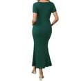 thumbnail image 3 of INSPIRE CHIC Womens Maternity Dress Fishtail Hem Bodycon Fitted Ribbed Maxi Dresses Before During After Pregnant Green L, 3 of 6