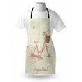 thumbnail image 3 of Dog Apron Romantic Postcard from Paris Pattern Dog in Basket of the Bicycle Illustration, Unisex Kitchen Bib Apron with Adjustable Neck for Cooking Baking Gardening, Egg Shell and Coral, by Ambesonne, 3 of 3