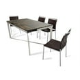 thumbnail image 4 of 30" Wood  Steel  and Glass Dining Table, 4 of 5