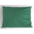 thumbnail image 1 of Plaid Pillow Sham, Traditional Rectangles and Squares Geometric Arrangement Optical Illusion, Decorative Standard Size Printed Pillowcase, 26" X 20", Black Cream and Green, by Ambesonne, 1 of 2