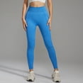 thumbnail image 2 of Riforla Womens Leggings High Waist Yoga Pants Soft Stretchy Workout Leggings with Pockets Comfortable Athletic Wear Women's Pants Blue L, 2 of 4